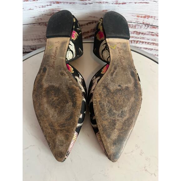 Sam Edelman Rodney D'Orsay Flats Black Brocade Size 6 1/2 - Picture 8 of 10